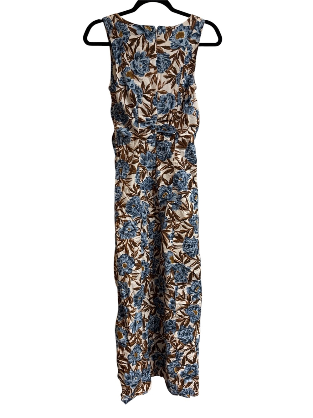 Madewell Tessa Cotton Poplin Sleeveless V-Neck Midi Dress Stonewash Blue 00 - Picture 7 of 10